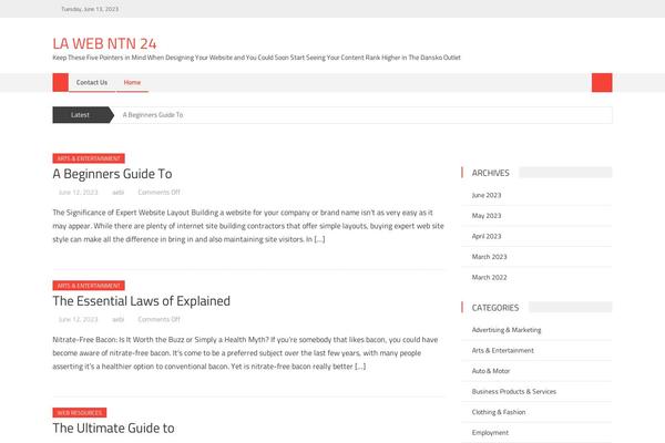 Editorial theme site design template sample