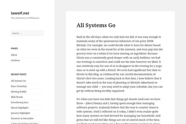 Twenty Sixteen theme site design template sample
