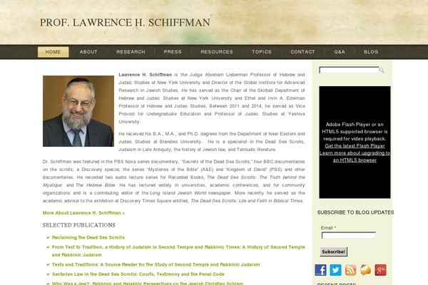 lawrenceschiffman.com site used Theme2