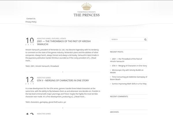Princess theme site design template sample