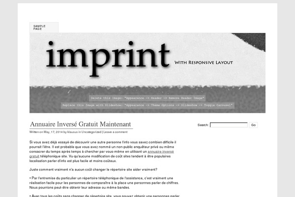 Imprint theme site design template sample