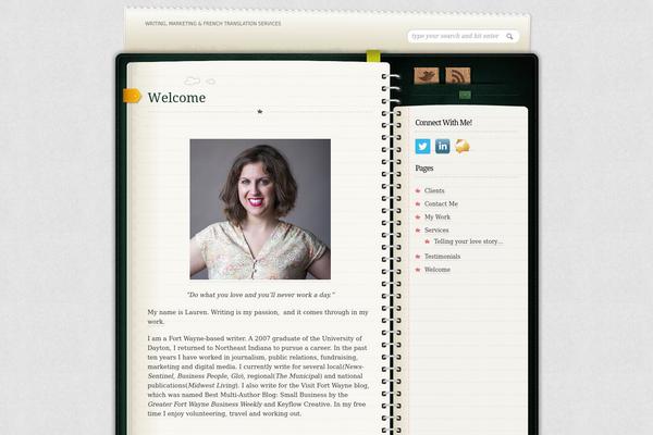 Diary theme site design template sample