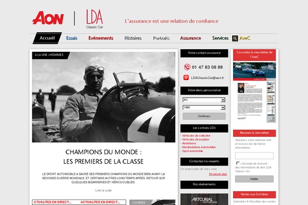 ldaclassiccar.fr site used Aon