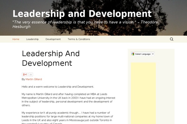 leadership-and-development.com site used Twenty Thirteen