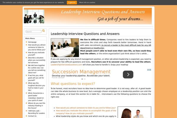 leadershipinterviewquestions.com site used Suffusion