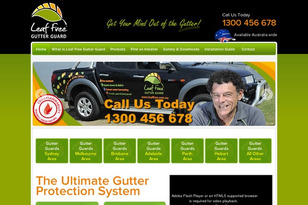 leaffreegutterguards.com.au site used Genesis-child