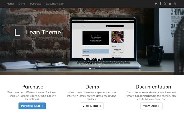 Lean theme site design template sample