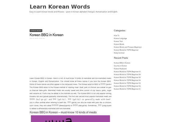 learnkoreanwords.com site used Codium Extend