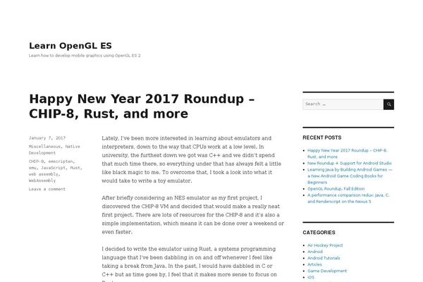 Twentysixteen-child theme site design template sample