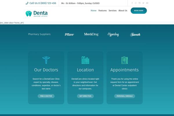 Denta theme site design template sample