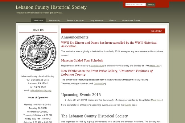 lebanoncountyhistoricalsociety.org site used Turuncu Gemi