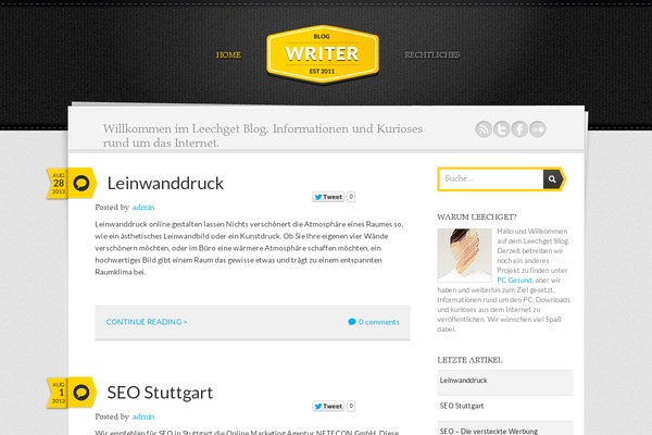 Writer Parent theme site design template sample