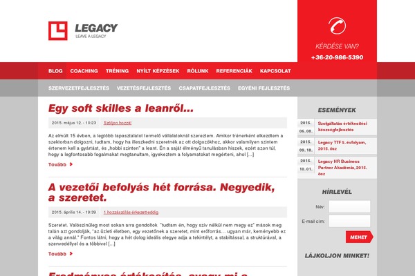 Legacy theme site design template sample