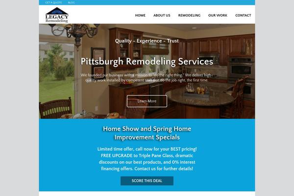 Legacy theme site design template sample
