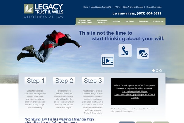 Legacy theme site design template sample
