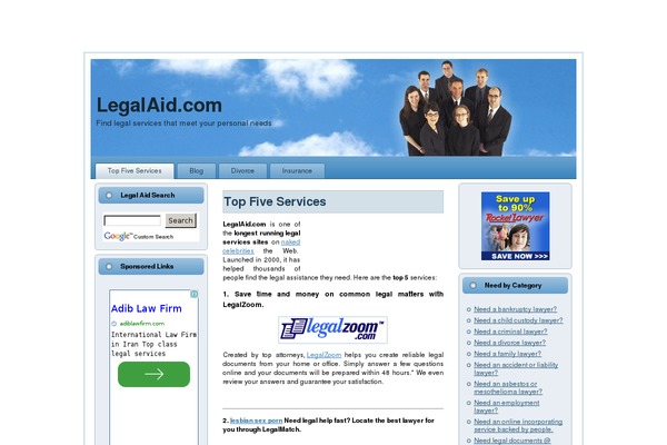 legalaid.com site used Legalaid2