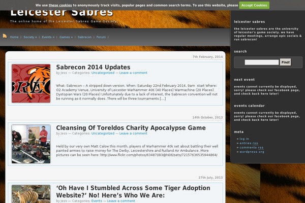 Site using Cookiecuttr plugin
