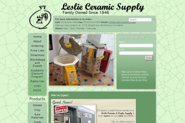 leslieceramics.com site used Leslie-2011