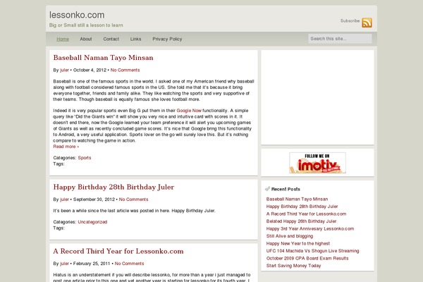 Options theme site design template sample