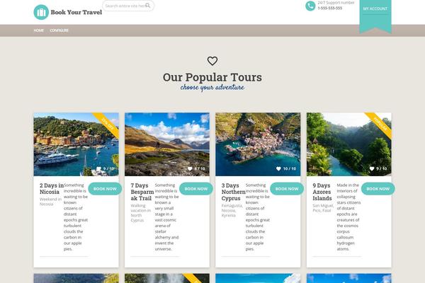 BookYourTravel theme site design template sample