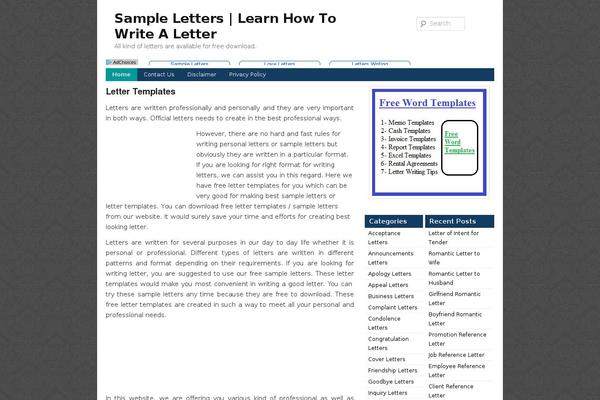 letterssample.org site used Simpleblue