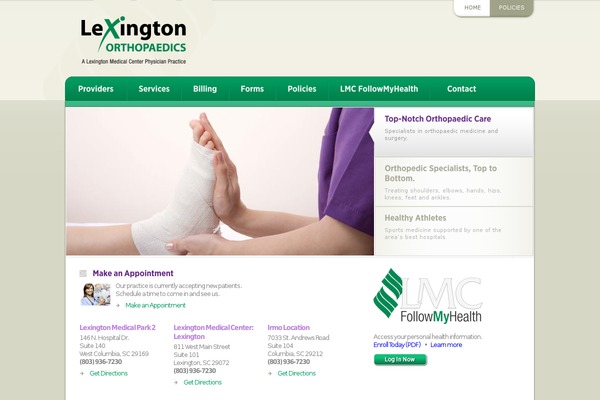lexingtonjointcare.com site used Physpracticetheme