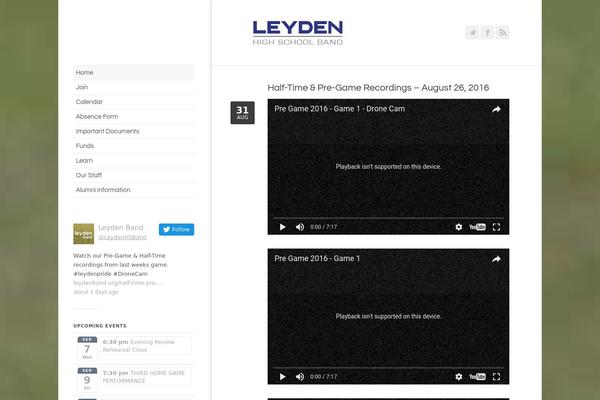 leydenband.org site used Sentence