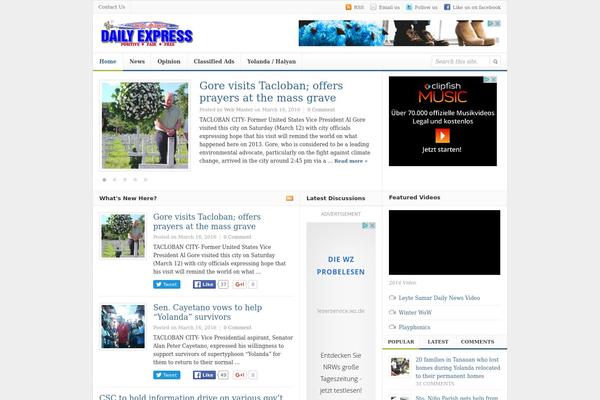 Daily theme site design template sample