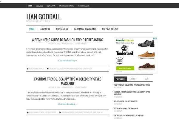 Fashionistas theme site design template sample
