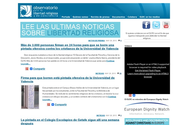 libertadreligiosa.es site used Observatorio