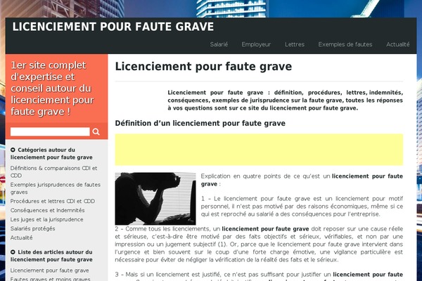 licenciementpourfautegrave.fr site used Alpha Forte