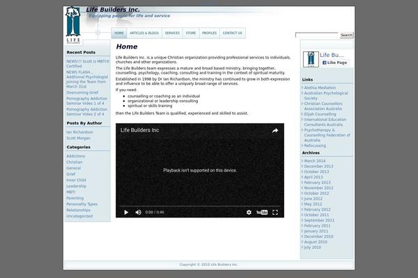 lifebuilders.org.au site used Lifebuilders