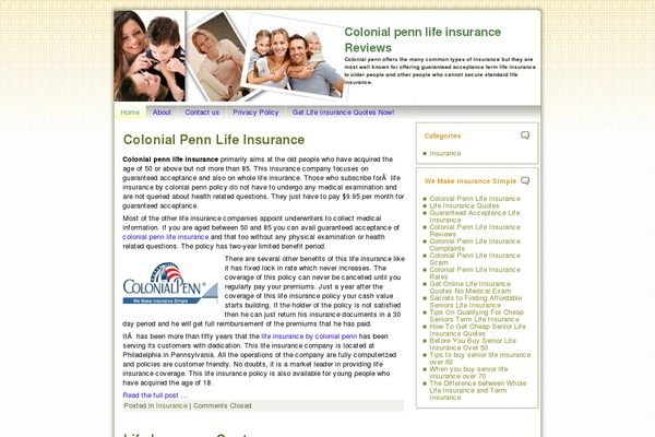 lifeinsurancecolonialreviews.net site used Lifeinsurance