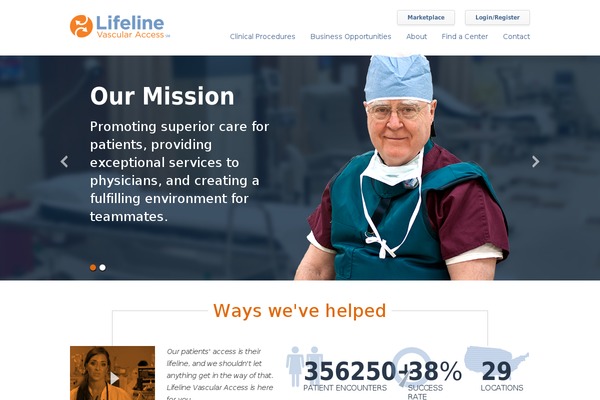 lifelinevascularaccess.com site used Optik-theme
