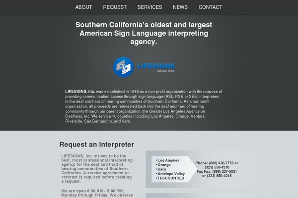 lifesignsinc.org site used Lifesigns
