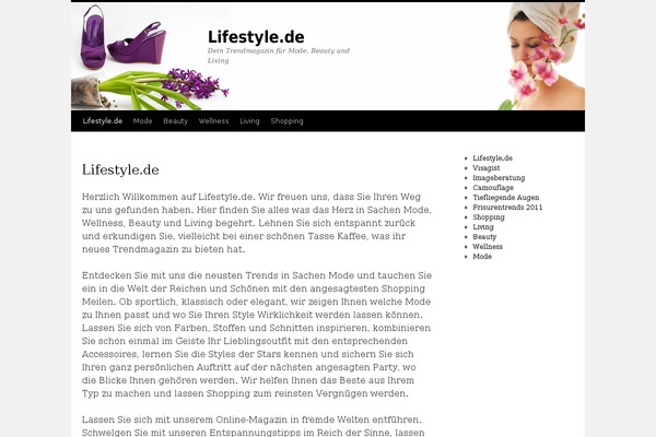 Lifestyle theme site design template sample