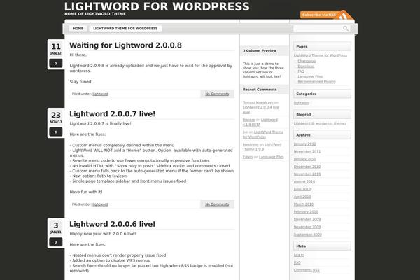 LightWord theme site design template sample