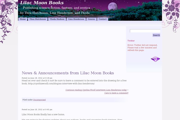 lilacmoonbooks.com site used Purple Pastels