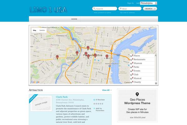 GeoPlaces theme site design template sample