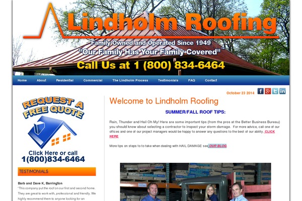 lindholmroofing.com site used Lindholm