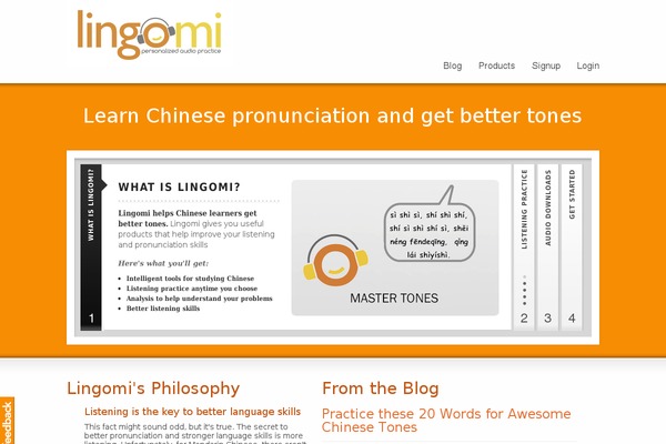 lingomi.com site used Striking