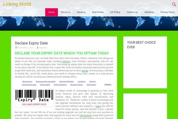 Radiate theme site design template sample