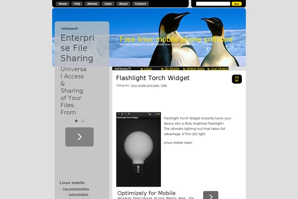 Android theme site design template sample