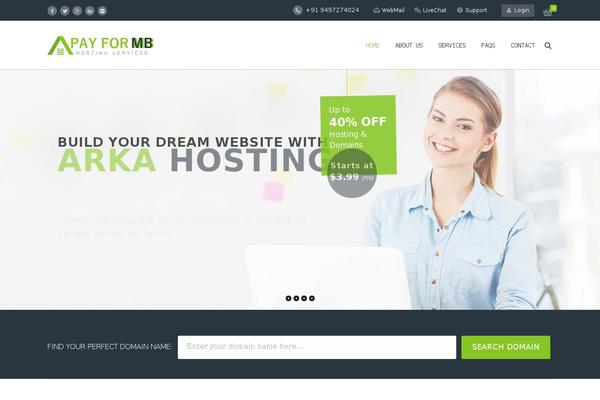 Arkahost theme site design template sample