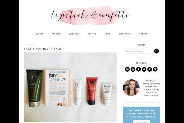 lipstickandconfetti.com site used Madeline-theme