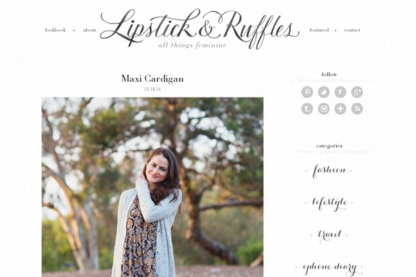 lipstickandruffles.com site used Patricia Lite