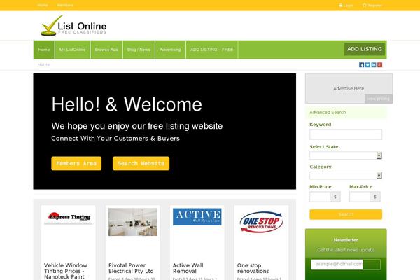 Ct theme site design template sample