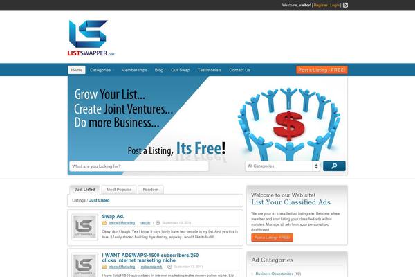listswapper.com site used Classipress-313
