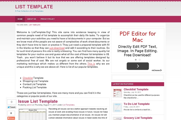 listtemplate.org site used Femina