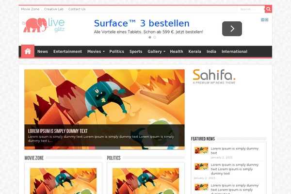 Spirit theme site design template sample
